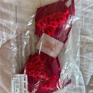 Savage X Fenty Vibrant Red Lace Bra